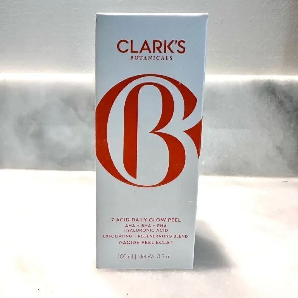 Clark's Botanicals 7-Acid Daily Glow Peel 3.3 oz 100 ml New with Box